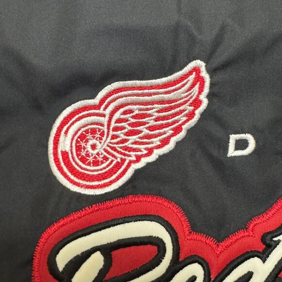 VTG Detroit Red Wings Windbreaker Jacket Men's XL Black Embroidered 90s Pro Edge - Picture 6 of 10